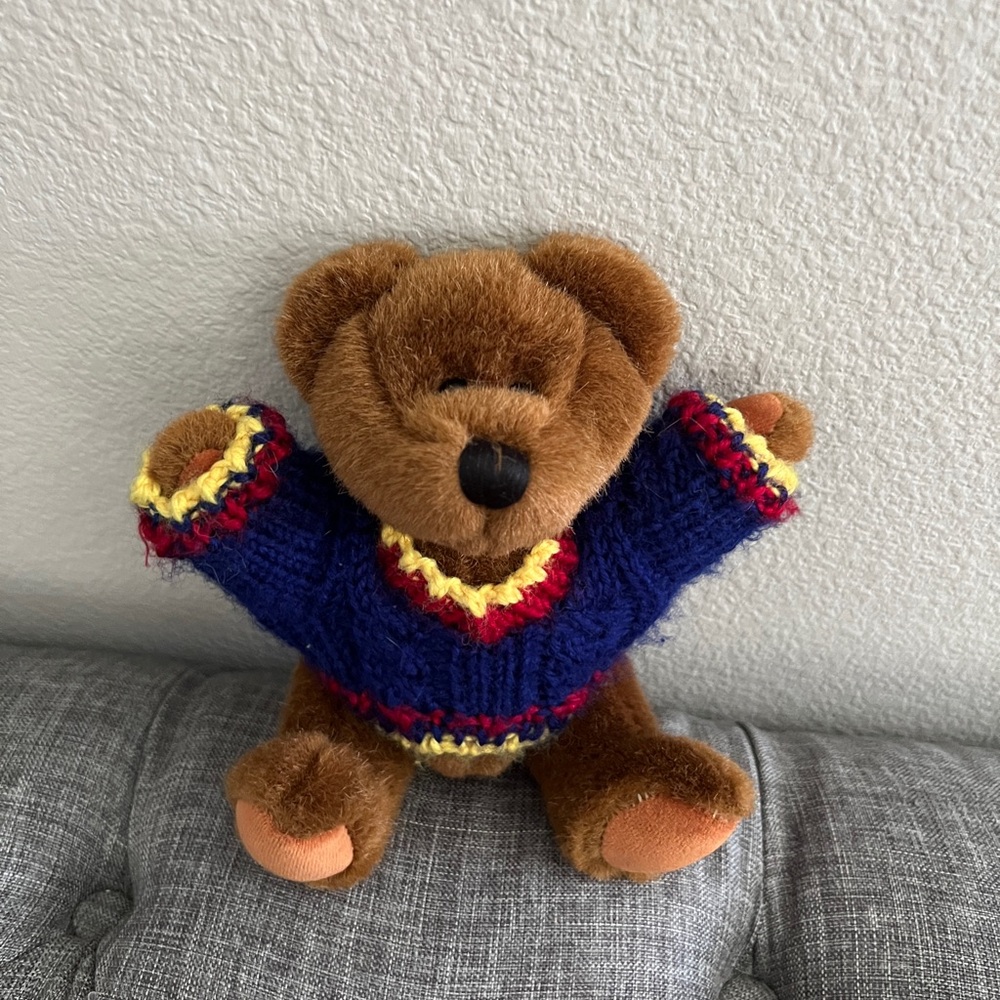 FREE WITH PURCHASE - Brown stuffed animal bear with crotchet sweater